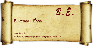 Bucsay Éva névjegykártya