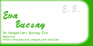 eva bucsay business card