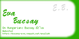 eva bucsay business card